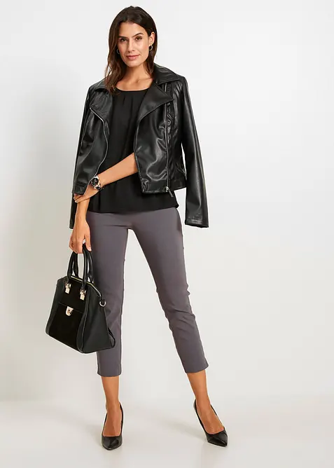 Pantaloni cropped in bengalina, bonprix