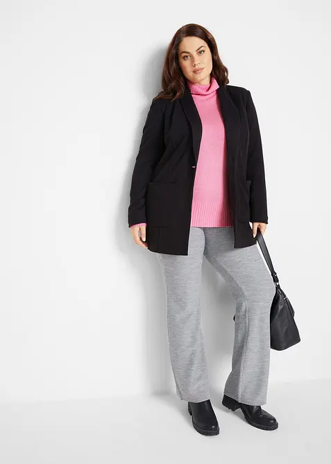 Maglione basic a collo alto in filato fine, bonprix