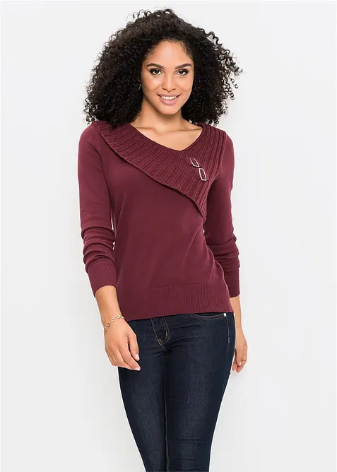 Maglione in filato fine di misto cotone, bonprix