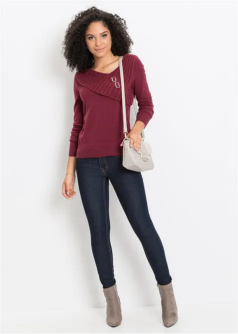 Maglione in filato fine di misto cotone, bonprix