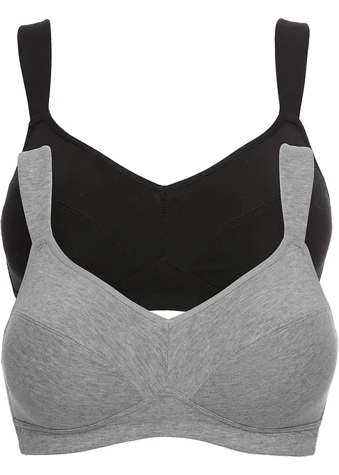 Reggiseno senza ferretto con cotone biologico (pacco da 2), bonprix