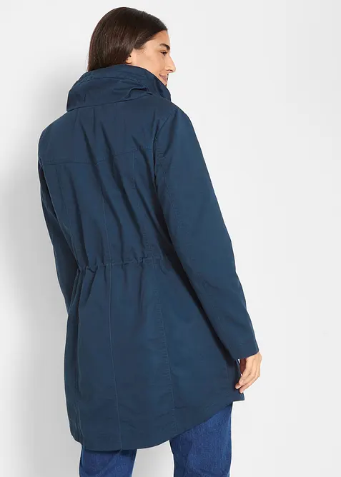 Parka corto in cotone a collo alto con coulisse, bonprix