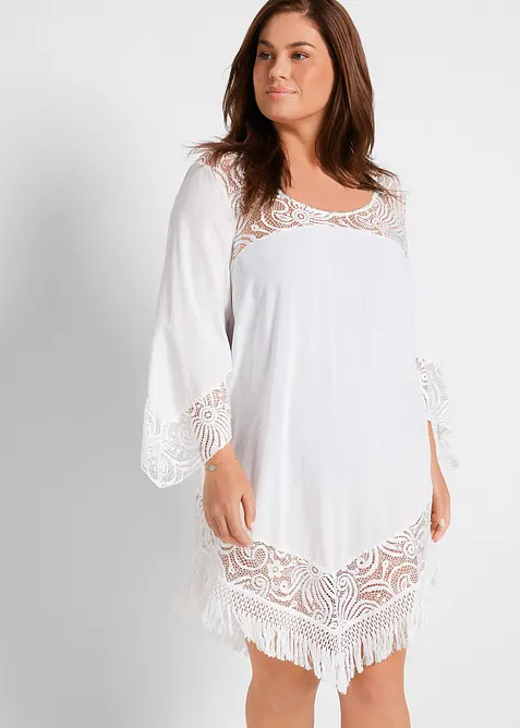 Tunica copricostume con pizzo in viscosa, bonprix