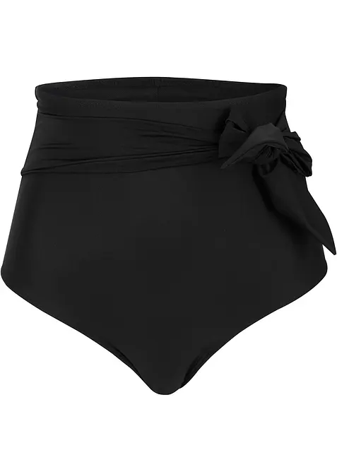 Slip a vita alta per bikini con cintura da annodare ed effetto modellante forte, bonprix