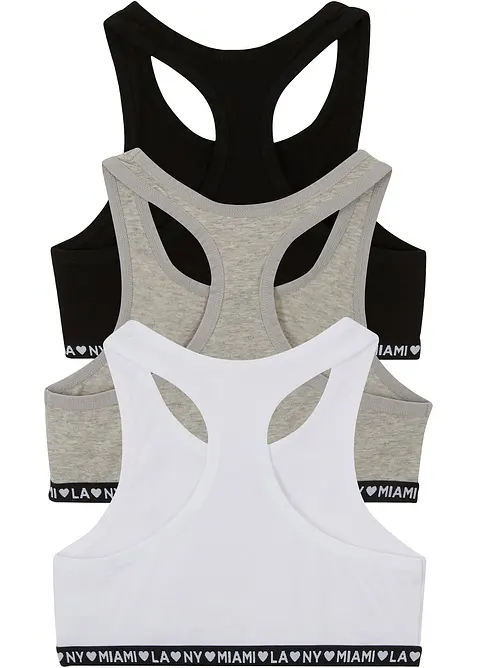 Reggiseno bustier con morbido cotone (pacco da 3), bonprix