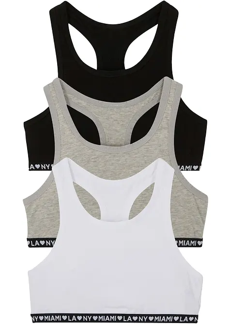 Reggiseno bustier con morbido cotone (pacco da 3), bonprix