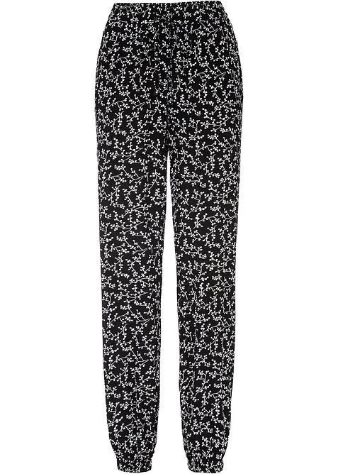 Pantaloni in pura viscosa con elastico in vita, bonprix