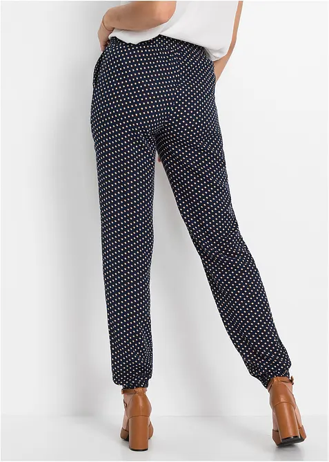 Pantaloni in pura viscosa con elastico in vita, bonprix