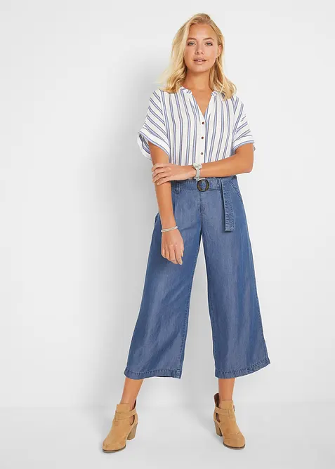 Camicetta crinkle in viscosa fluente, bonprix