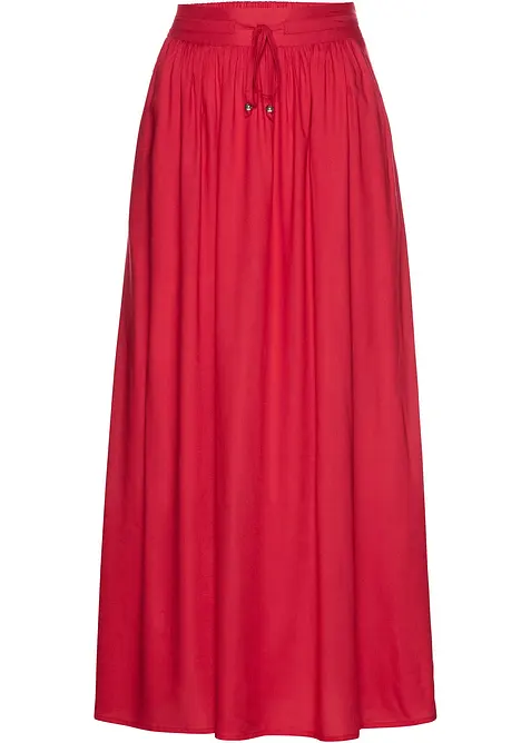 Gonna lunga in viscosa con cinta comoda e laccetto da annodare, bonprix