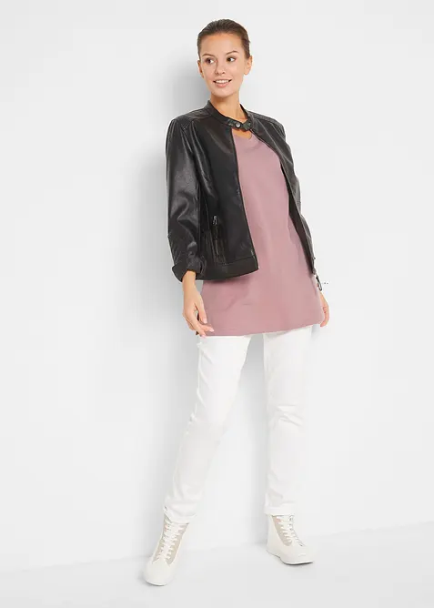 T-shirt lunga con scollo a V (pacco da 2), bonprix