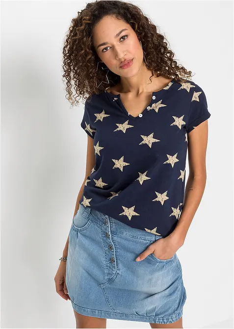 Maglia con stelle in puro cotone, bonprix