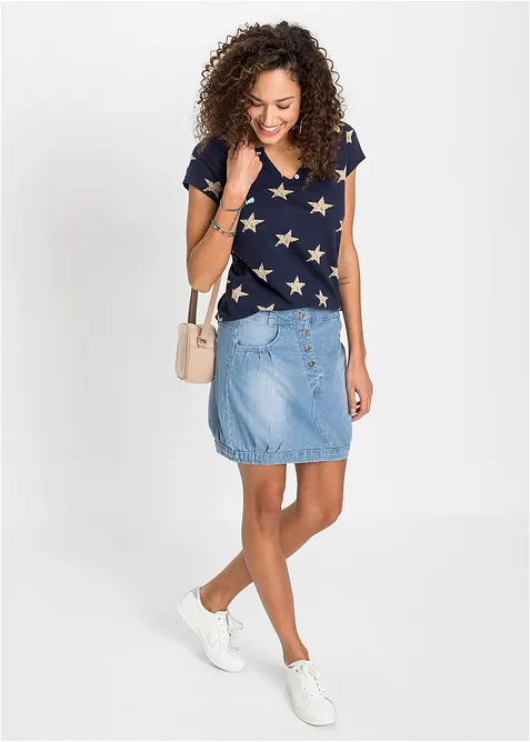 Maglia con stelle in puro cotone, bonprix
