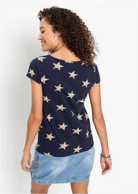Maglia con stelle in puro cotone, bonprix