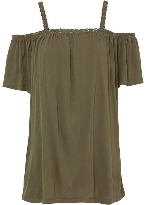 Maglia a spalle scoperte in morbida viscosa, bonprix