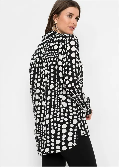 Camicetta lunga a fantasia in viscosa fluente, bonprix