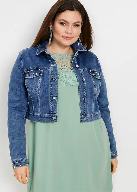 Bolero di jeans con perle, bonprix