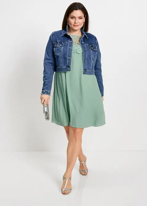 Bolero di jeans con perle, bonprix