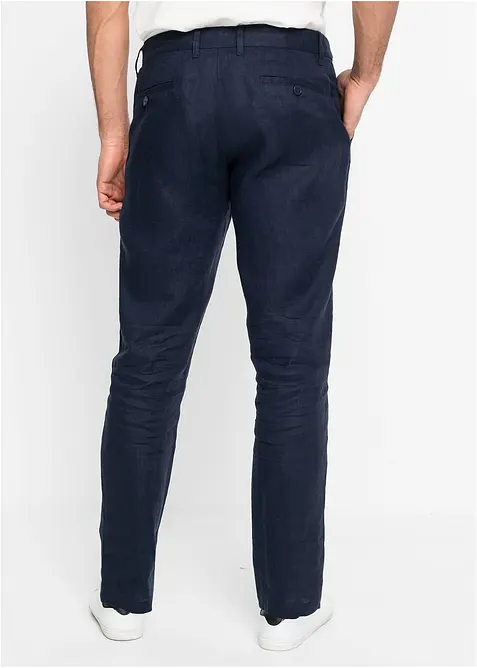 Pantaloni in lino con cinta comoda regular fit, straight, bonprix