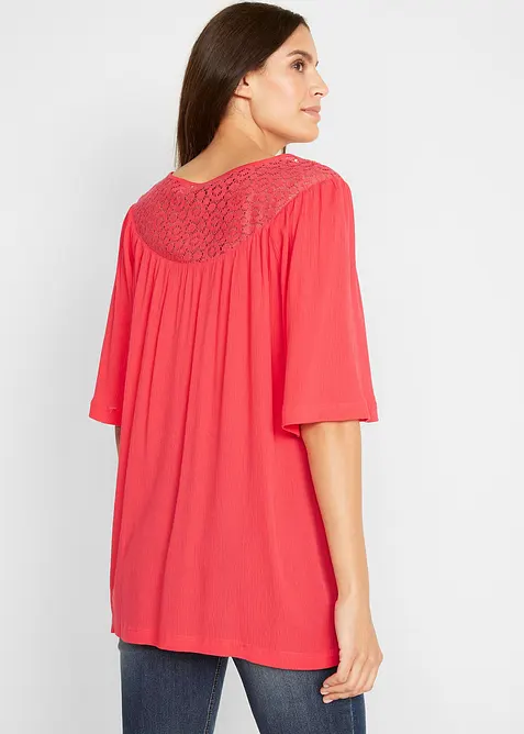 Tunica lunga in crinkle a mezze maniche, bonprix