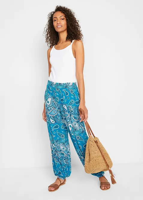 Pantaloni alla turca in jersey di misto viscosa fluente, bonprix