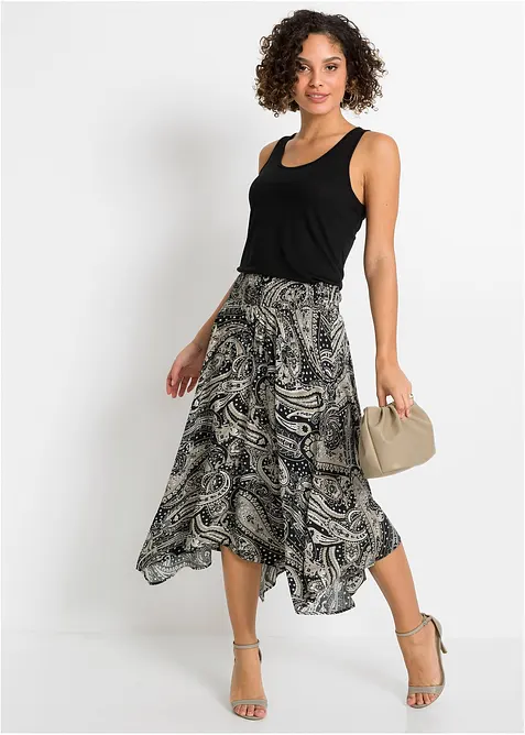 Gonna midi in pura viscosa, bonprix