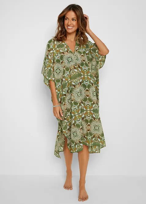 Abito da mare oversize in chiffon leggero, bonprix