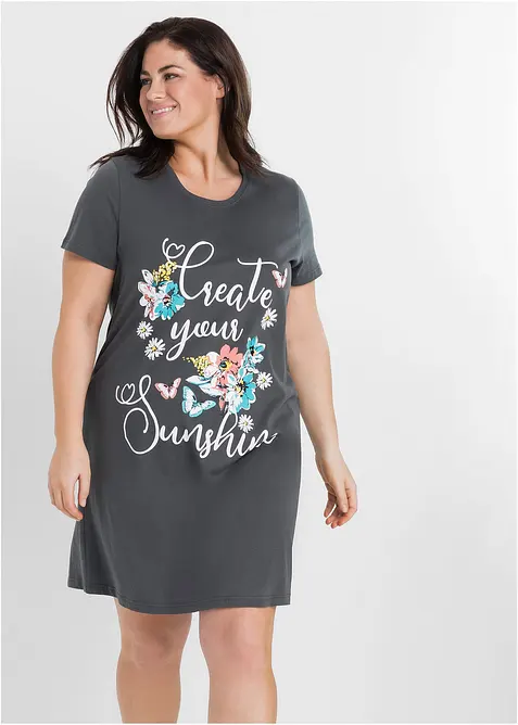 Camicia da notte corta in puro cotone (pacco da 2), bonprix