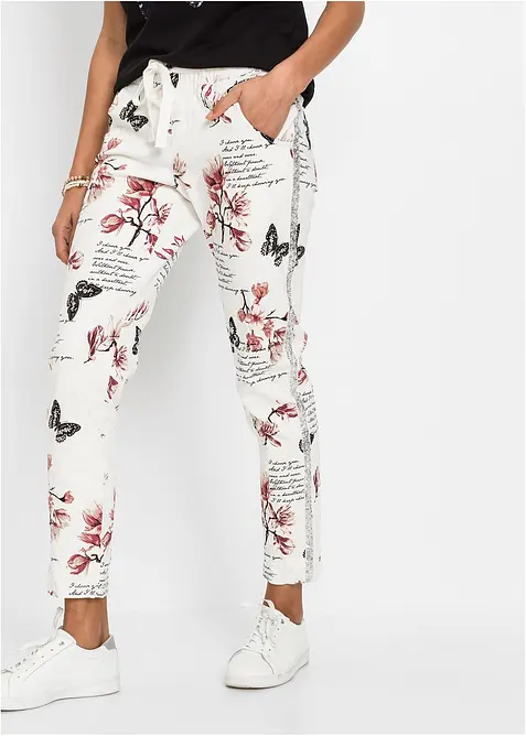 Pantaloni in twill di misto cotone elasticizzato, bonprix