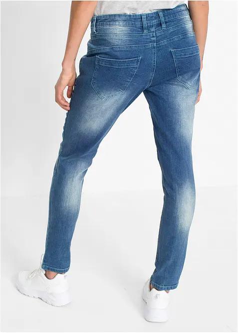 Jeans boyfriend elasticizzati, vita bassa, bonprix