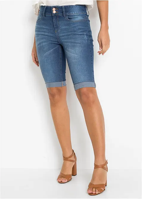 Bermuda in jeans, vita media, bonprix