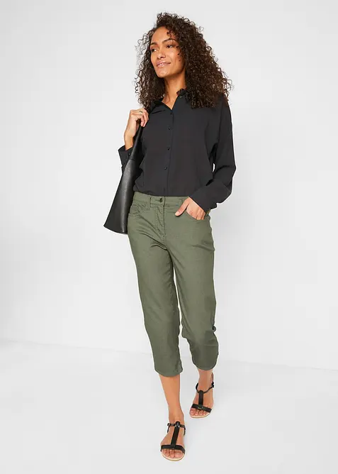 Jeans straight con cinta comoda, vita media, bonprix