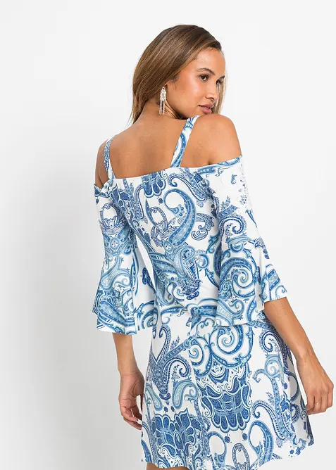 Abito svasato con spalle scoperte, bonprix