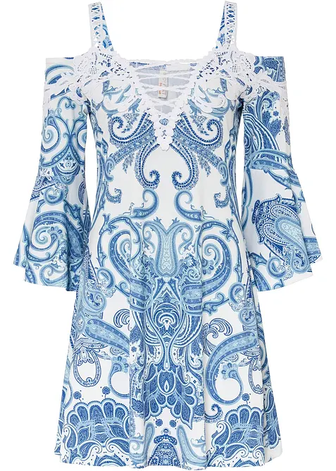 Abito svasato con spalle scoperte, bonprix