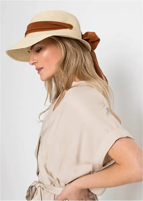 Cappello in paglia con fiocco, bonprix