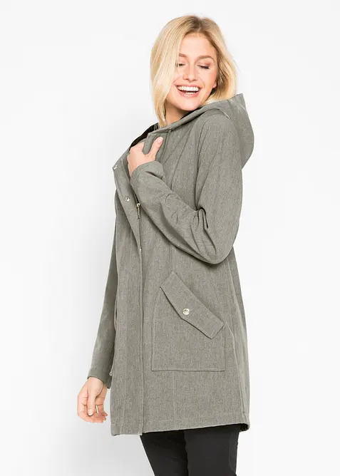 Parka in softshell con cappuccio, bonprix