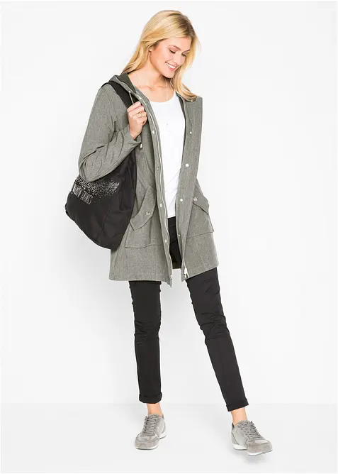 Parka in softshell con cappuccio, bonprix