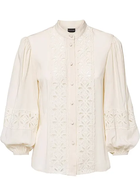 Camicetta con pizzo in misto viscosa morbido, bonprix