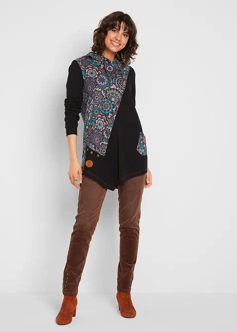 Maglia con cappuccio in puro cotone, bonprix