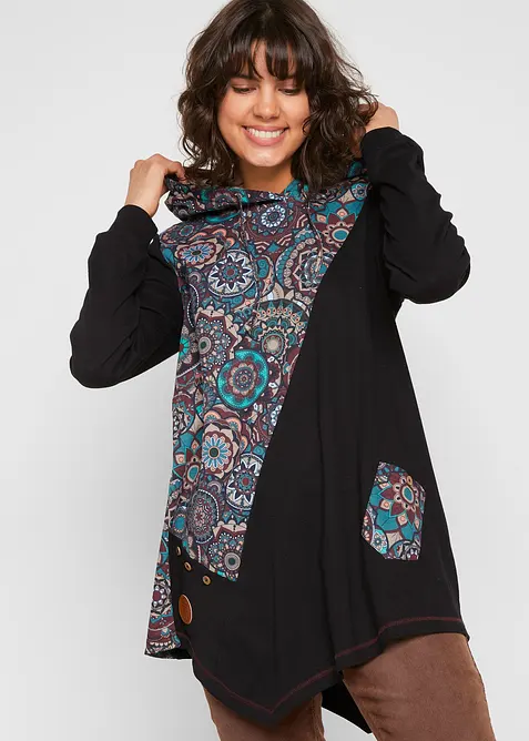 Maglia con cappuccio in puro cotone, bonprix