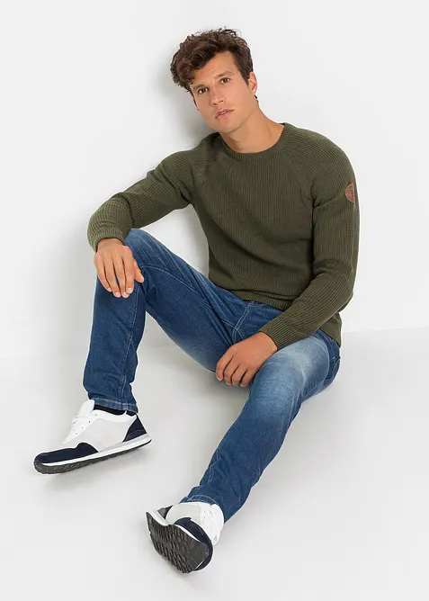 Maglione in filato grosso con cotone riciclato, bonprix