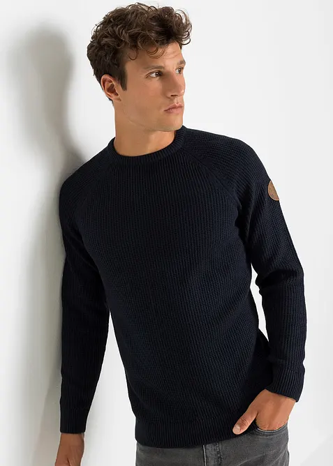 Maglione in filato grosso con cotone riciclato, bonprix