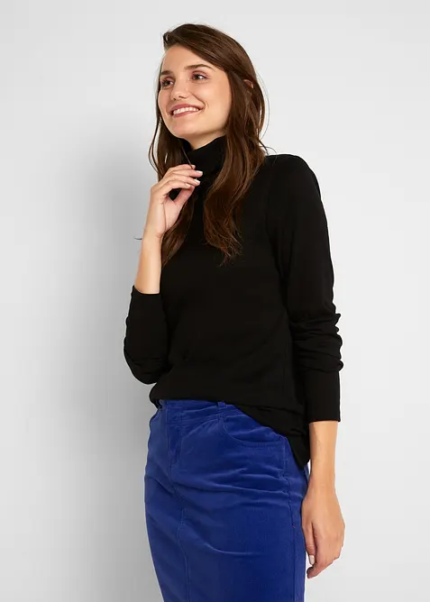 Maglia a collo alto in puro cotone, bonprix