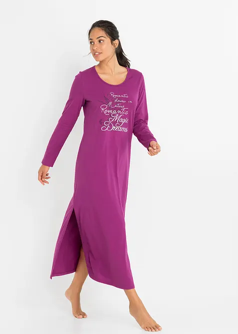 Camicia da notte lunga in puro cotone biologico, bonprix