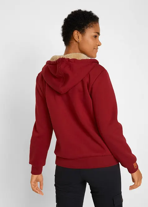 Felpa con zip e fodera teddy, bonprix