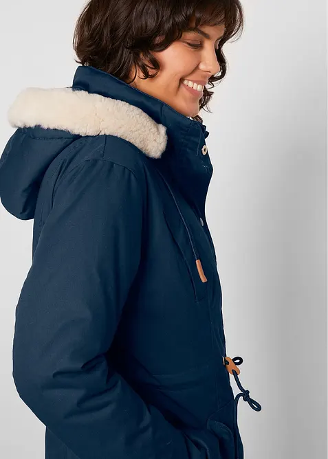 Parka imbottito con pelliccia sintetica, bonprix