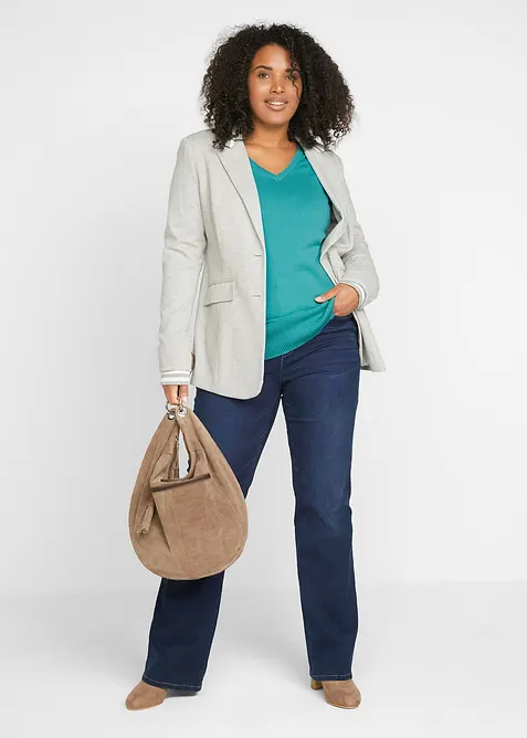 Maglione in filato fine con scollo a V, bonprix