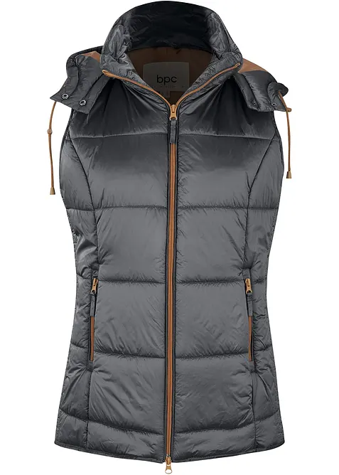 Gilet trapuntato con cappuccio rimovibile, bonprix