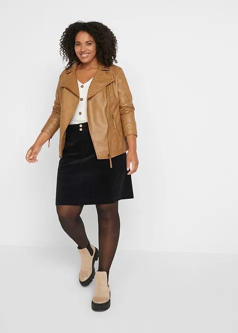 Gonna in velluto elasticizzato a coste, bonprix