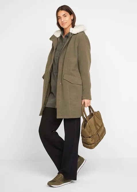 Pantaloni a palazzo  in misto viscosa con elastico in vita, bonprix